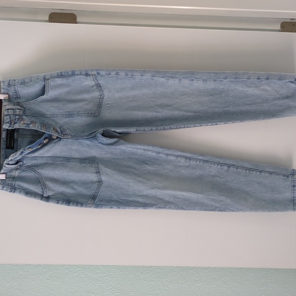 Veronica Beard Arya Exposed Button Fly Straight Leg Blue High-Waisted Jeans Sz26 - Picture 3 of 10